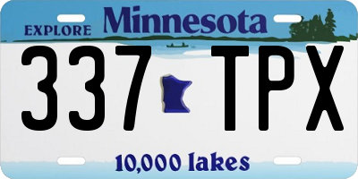 MN license plate 337TPX