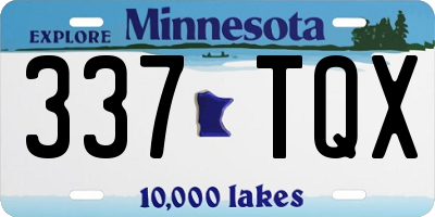 MN license plate 337TQX