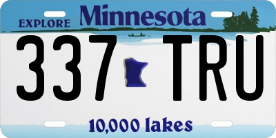 MN license plate 337TRU