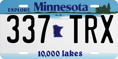 MN license plate 337TRX