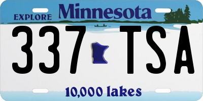 MN license plate 337TSA
