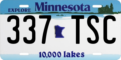 MN license plate 337TSC