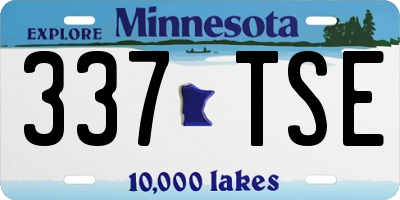 MN license plate 337TSE