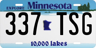 MN license plate 337TSG