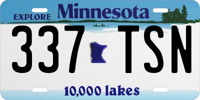 MN license plate 337TSN