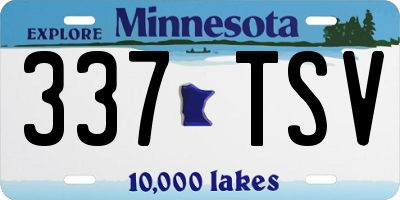 MN license plate 337TSV