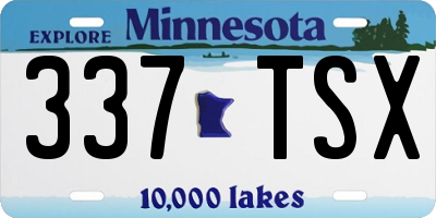 MN license plate 337TSX