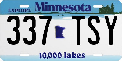 MN license plate 337TSY