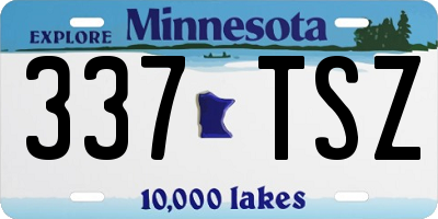 MN license plate 337TSZ