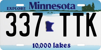 MN license plate 337TTK
