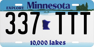 MN license plate 337TTT