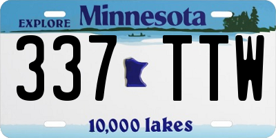 MN license plate 337TTW