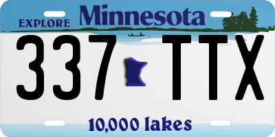 MN license plate 337TTX