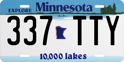 MN license plate 337TTY