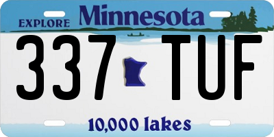 MN license plate 337TUF