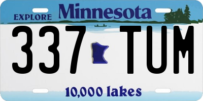 MN license plate 337TUM