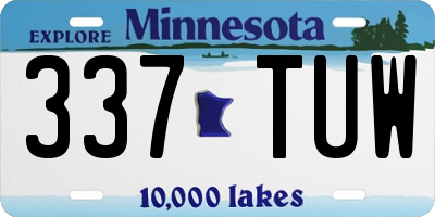 MN license plate 337TUW