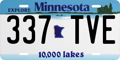 MN license plate 337TVE