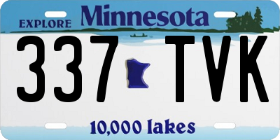 MN license plate 337TVK