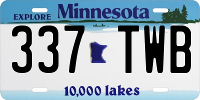MN license plate 337TWB