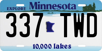 MN license plate 337TWD