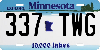 MN license plate 337TWG