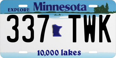 MN license plate 337TWK