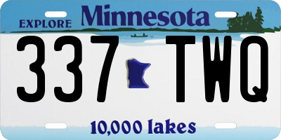 MN license plate 337TWQ