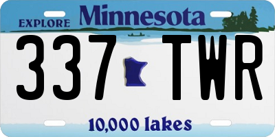 MN license plate 337TWR