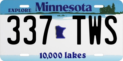 MN license plate 337TWS