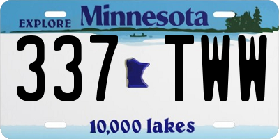 MN license plate 337TWW