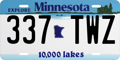 MN license plate 337TWZ