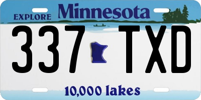 MN license plate 337TXD