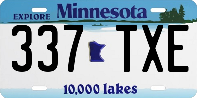 MN license plate 337TXE