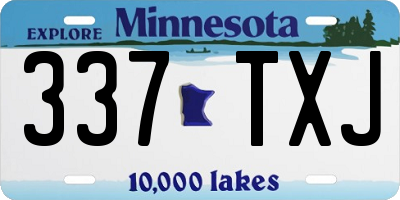 MN license plate 337TXJ