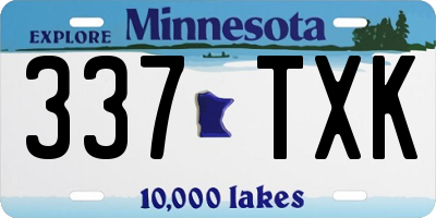 MN license plate 337TXK