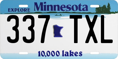 MN license plate 337TXL