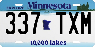 MN license plate 337TXM