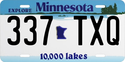 MN license plate 337TXQ