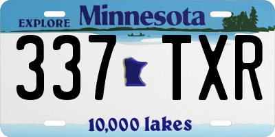 MN license plate 337TXR