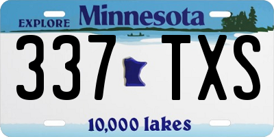 MN license plate 337TXS