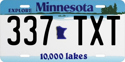MN license plate 337TXT