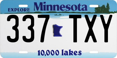 MN license plate 337TXY