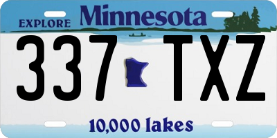 MN license plate 337TXZ