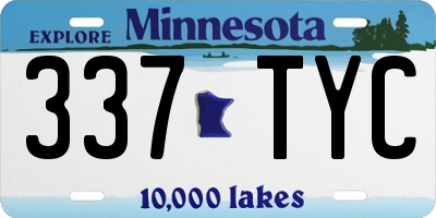 MN license plate 337TYC