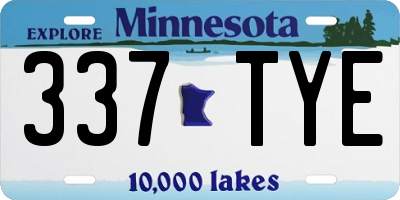 MN license plate 337TYE