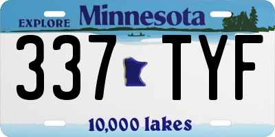 MN license plate 337TYF