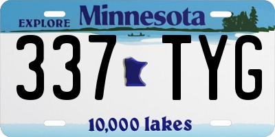MN license plate 337TYG