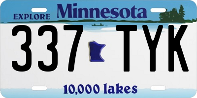 MN license plate 337TYK