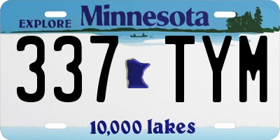 MN license plate 337TYM